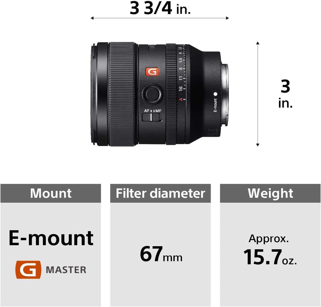 Sony FE 24mm F1.4 GM (SEL24F14GM) Camera Lens Bundle with 67MM Protection Filter + More | 24mm Sony Lens