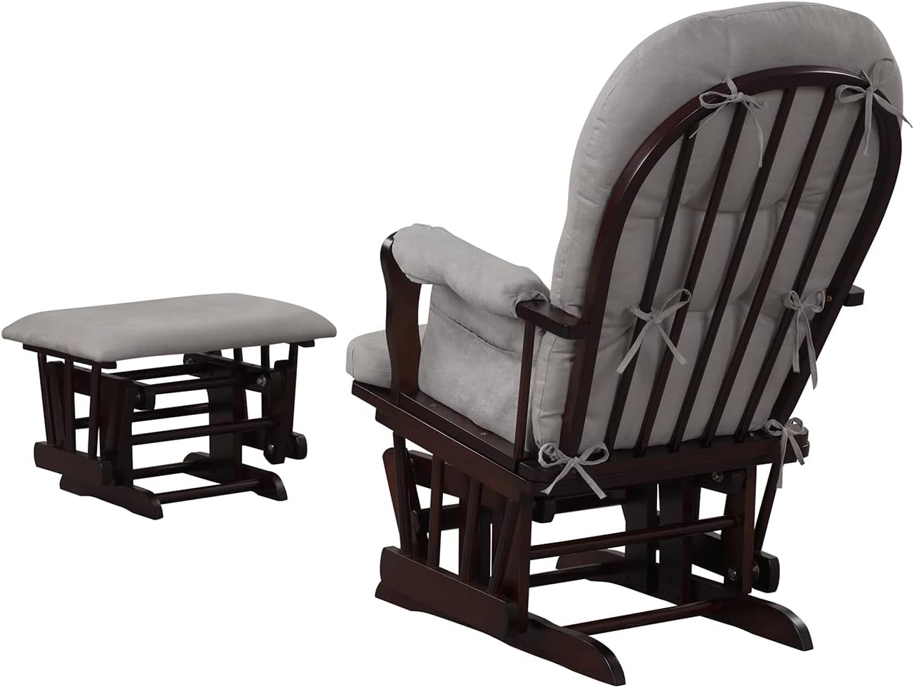 Angel Line Grayson Glider and Ottoman, Espresso, Gray