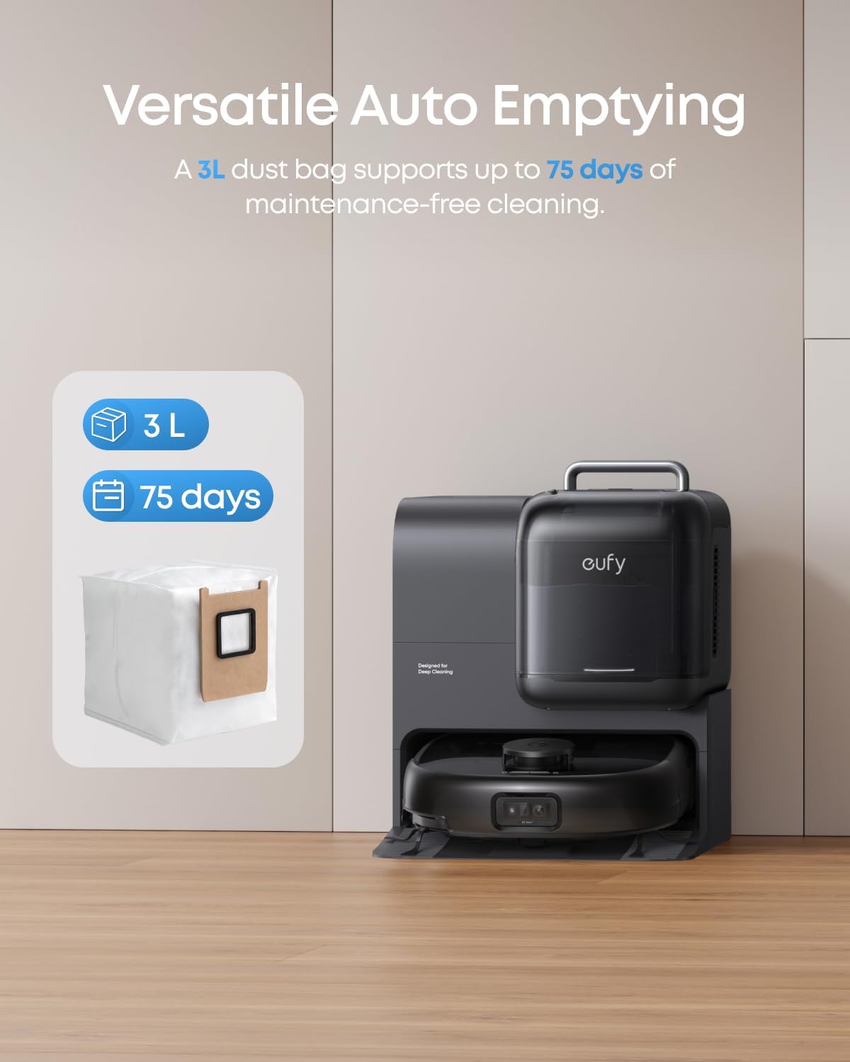 eufy Robot Vacuum E25 White & 3* Dust Bags (Bundle)