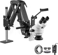 DZQ Multi-Directional Microscope with Spring Bracket, 7X-45X Magnification Jewelry Microscope, Micro Jewelry Inlaid Stand with Ring LED Light