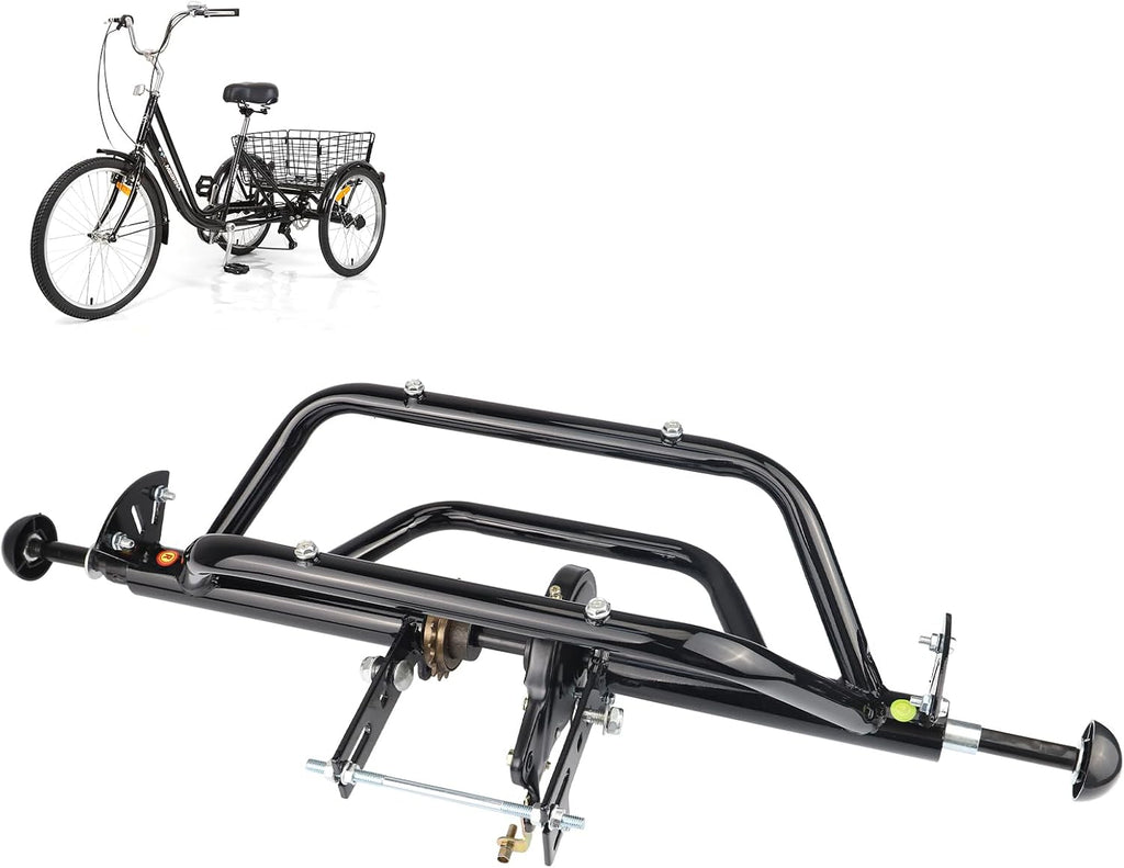 WEEROCK 20' 24' 26' Tricycle Rear Axle Tricycle Conversion Kit Single Speed/ 7 Speeds for 20 24 26 Inch Adult Tricycle, Trike, 3 Wheel Bikes，Black
