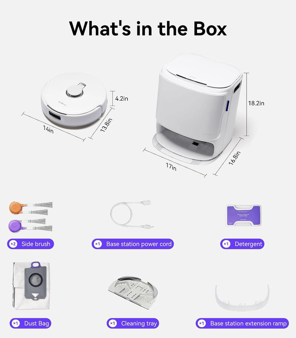 NARWAL Freo Z10 Robot Vacuum and Mop Combo, Tangle Free Robot Mop, 15,000Pa Suction, Adapts to Hard-to-Reach Areas,Self-Emptying,Mop Washing & Drying, Obstacle Avoidance,for Pet Hair & Floor (Renewed)