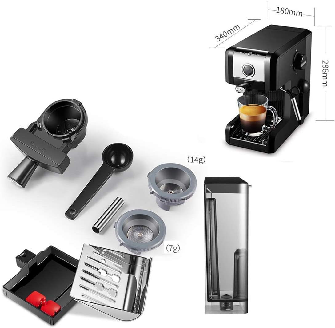 Coffee Machine Coffee Machine Espresso Coffee Machine Maker 20 Bar, Capuccino, Frothing Milk Foam, 1250W,Steam Nozzle Capacity 0.97L Removable Drip Tray