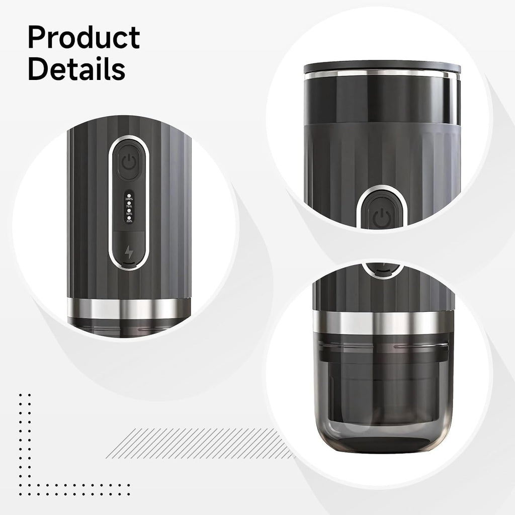 Portable Mini Maker, Wireless Coffee Machine For Cars, K Cup Compatible, 60 Oz /170 Ml Tank, Excellent For Travel And Outdoor Use, Black