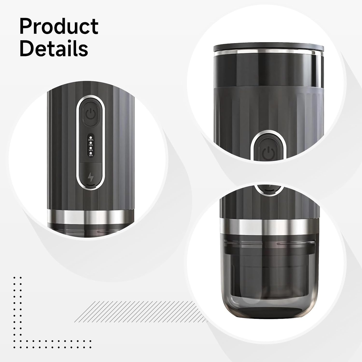 Portable Mini Maker, Wireless Coffee Machine For Cars, K Cup Compatible, 60 Oz /170 Ml Tank, Excellent For Travel And Outdoor Use, Black