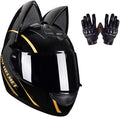 Personalized Motorcycle Cat Ears Helmet - Adult Modular Full Face for Men and Women, Cool Street Electric Scooter Motocross, All Season Locomotive, DOT Certified
