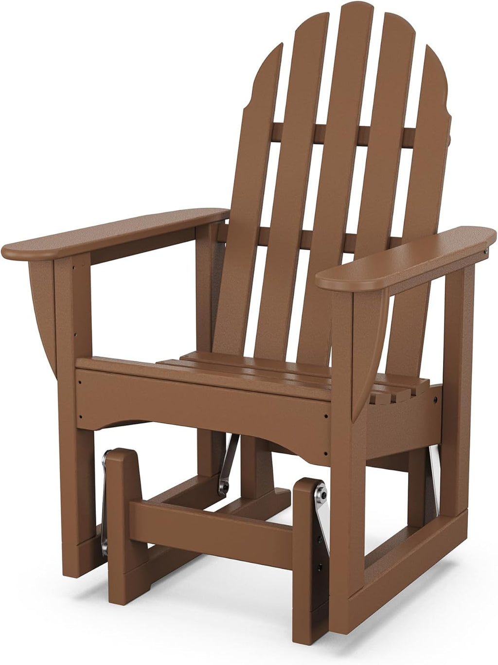 POLYWOOD ADSGL-1TE Classic Adirondack Glider Chair, Teak