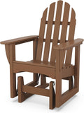 POLYWOOD ADSGL-1TE Classic Adirondack Glider Chair, Teak