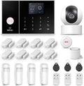 LWOHSI Wireless Alarm System for Home Security,DIY Door and Motion Sensors,3MP HD Security Camera,WiFi+GSM 4G/Tuya Phone APP Real-Time Alert,Compatible with Alexa and Google,No Monthly Fee