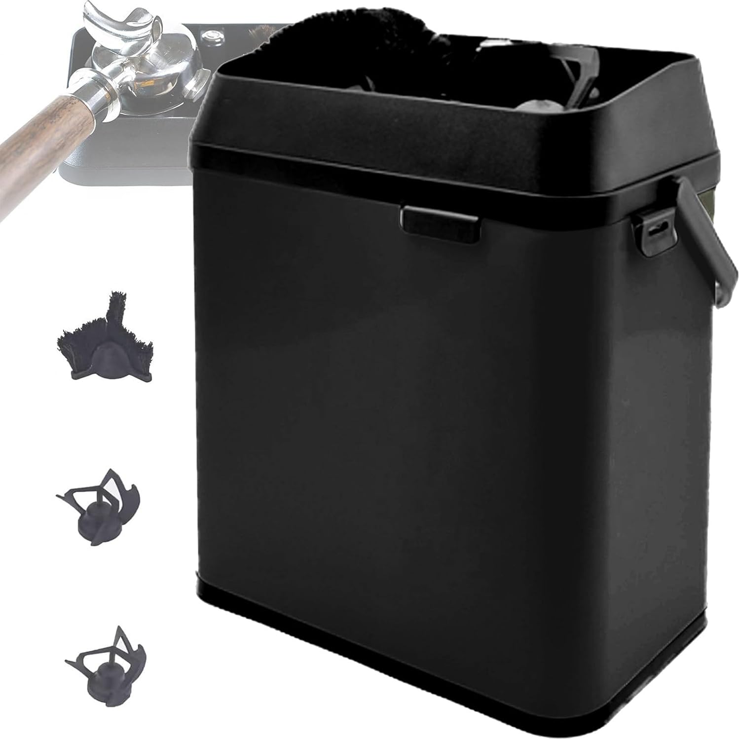 Electric Portafilter Cleaning Machine, 300 RPM Portafilter Cleaner Electric Espresso Coffee Grounds Cleaning Machine Automatic, Simple to Operate, for 58mm Coffee portafilter Black
