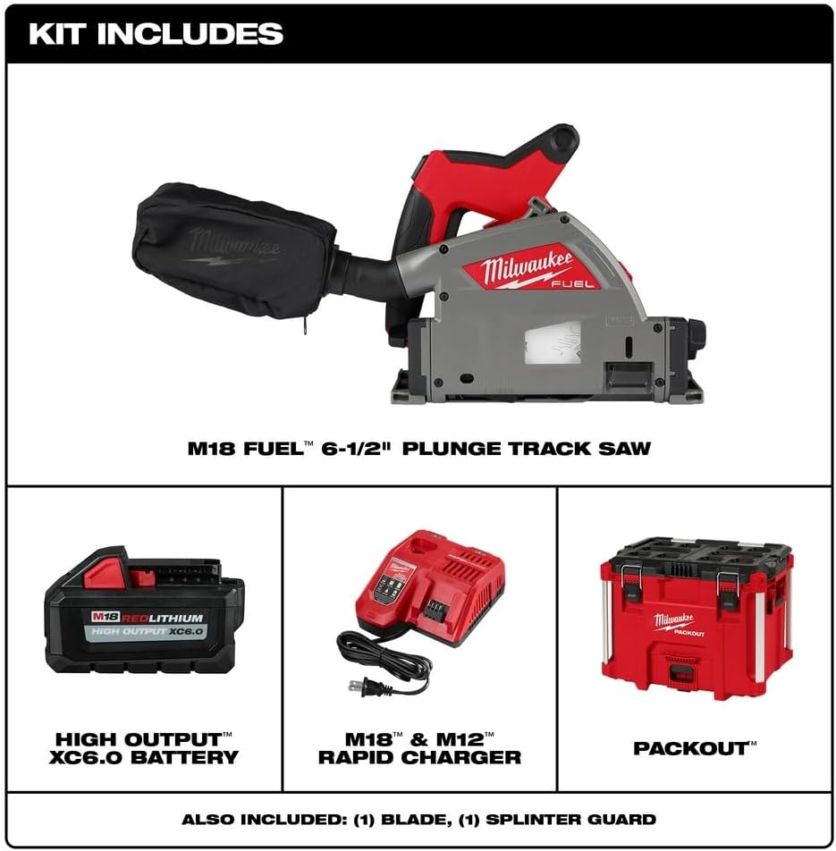 Milwaukee 2831-21 M18 FUEL 18V 6-1/2' Cordless Li-Ion Plunge Track Saw Kit