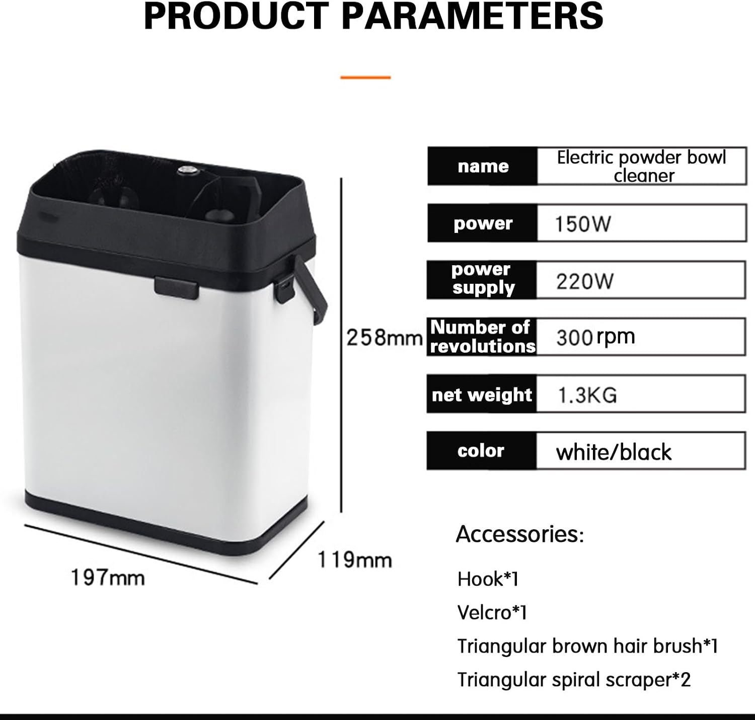 Electric Automatic Coffee Grounds Cleaner for Espresso Machine Handle,with Brush and Powder Wiper Cleaning Machine (White)