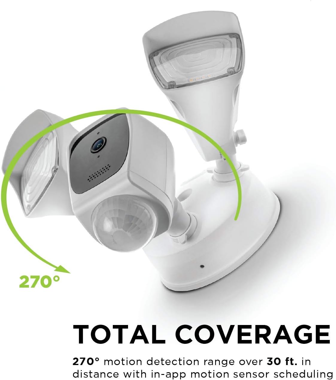 Home Zone Security Floodlight Camera – Smart 2.4 GHz Wireless 1080P Outdoor Security Flood Light Camera, No Subscription Required