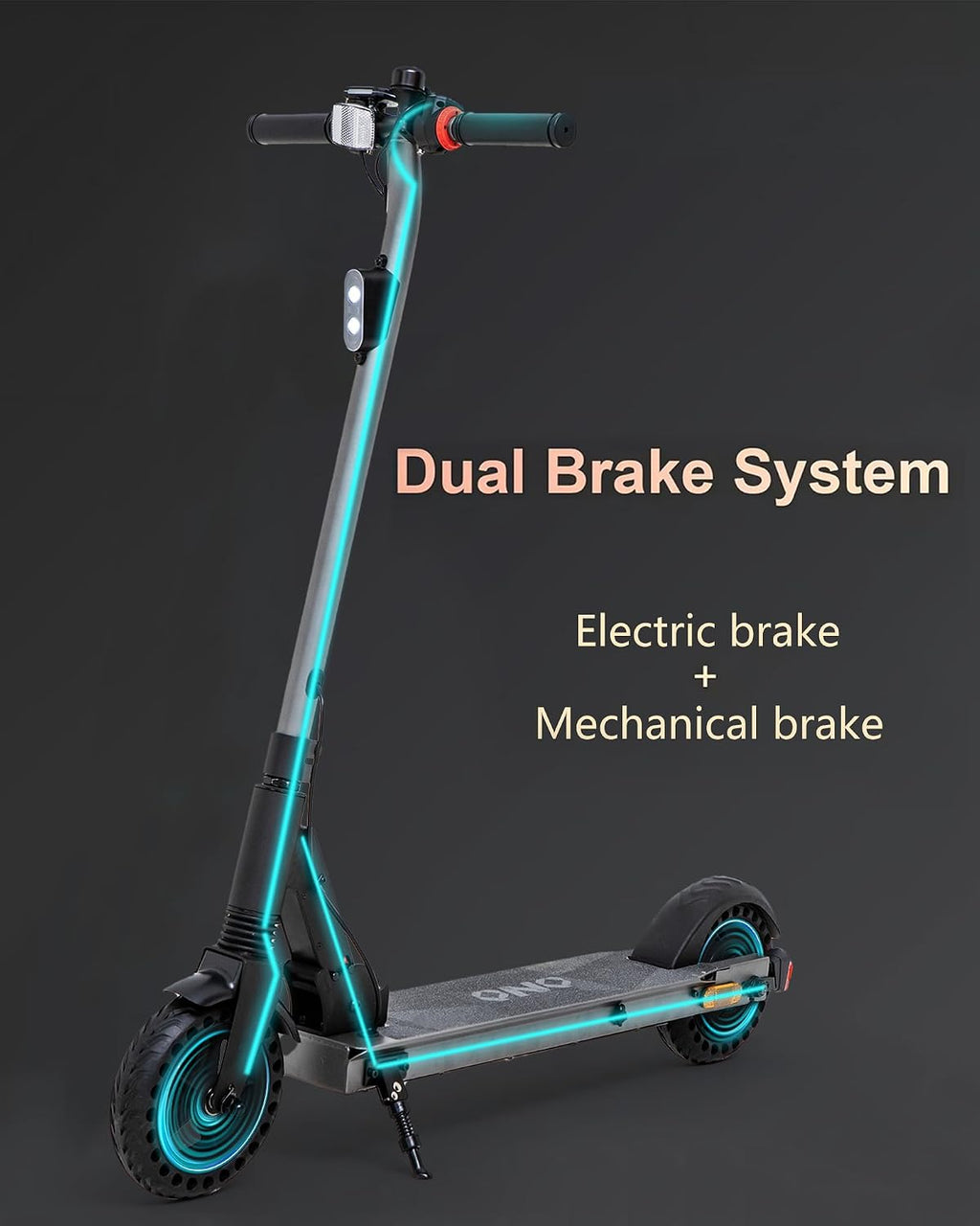 QnQ Electric Scooter 500W Peak Motor, 12 Miles Range & 15 MPH, 8' Flat-Free Tires, UL Certified, Foldable Electric Scooter for Adults, Teens and Big Kids