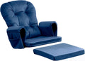 5PCS Glider Rocker Replacement Cushions Thick Soft Velvet Glider Cushions Replacement Set with Ottoman Cushion and Storage Pockets for Nursery Wooden Rocking Chair, Navy Blue