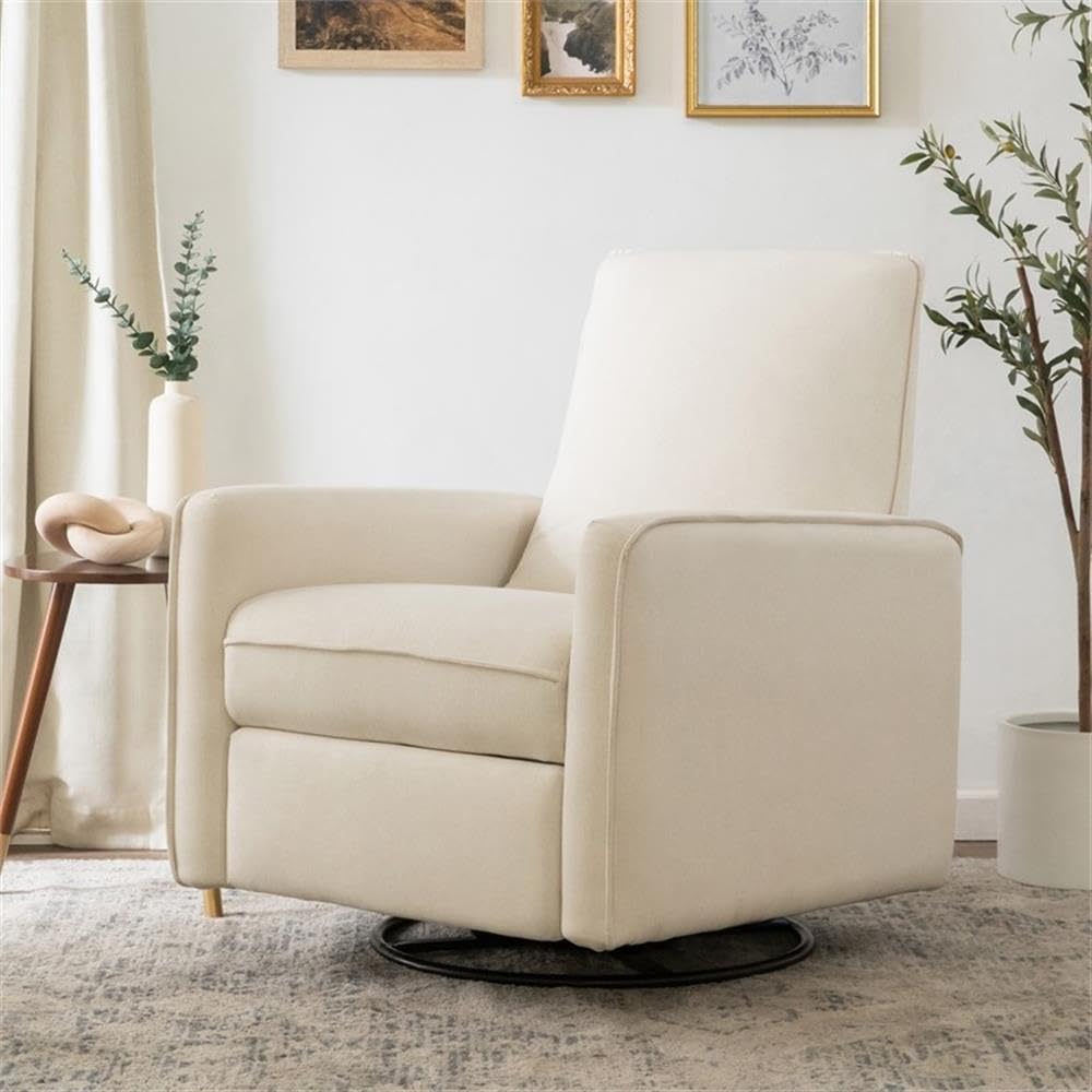 Davinci Penny Recliner and Swivel Glider in Performance Cream Eco-Weave, Water Repellent, Greenguard Gold Certified, CertiPUR-US Certified