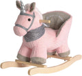 Baby Animal Rocker, Rocking Horse with Seat, Ride on Horse, Plush Rocking Horse with Unicorn Music, Wooden Rocking Horse for Toddlers 1-3, (Pink Unicorn), CPC Certified