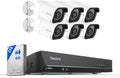 REOLINK 8CH 4K Security Camera System, 6pcs H.265 Bullet Wired PoE Cameras for Home Security Outdoors, Smart Person Vehicle Detection, 8CH NVR Recorder with 2TB HDD for 24-7 Recording, RLK8-800B6