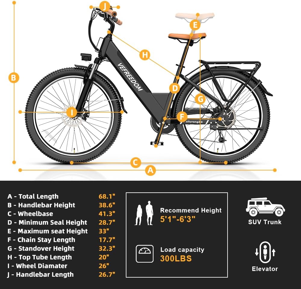 Electric Bike for Adults 1000W 1500W Peak Motor 15AH 20AH Removable Battery 70Miles 80Miles UL 2849 Certified Electric Commuter Bike Front Suspension Ebike