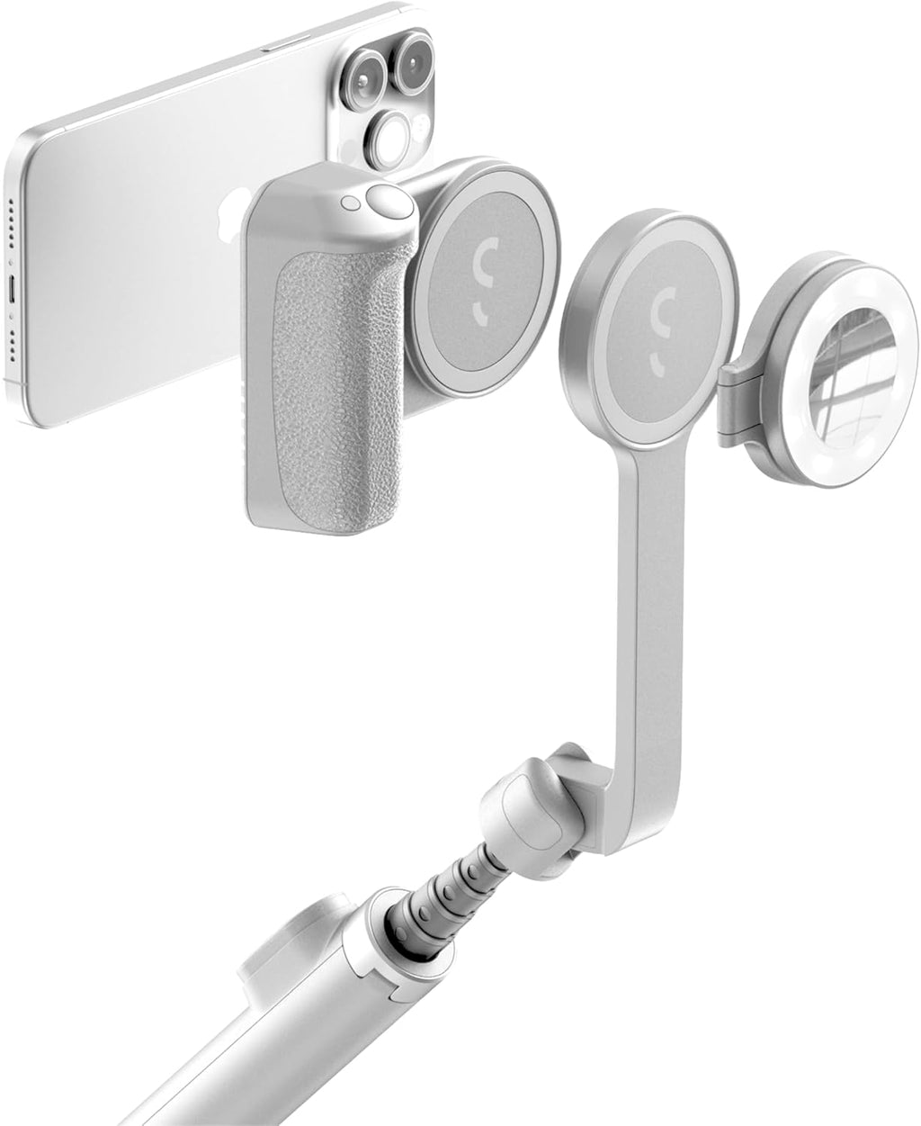 ShiftCam Travel and Creator Kit – MagSafe-Compatible Mobile Creator Bundle for iPhone and Android, Compact Phone Grip, Adjustable LED Light, Extendable Bluetooth Tripod for Vlogging