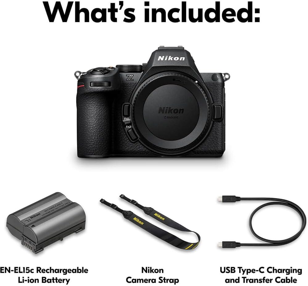 Nikon Z5 II Mirrorless Camera with 24-50mm f/4-6.3 Lens Bundle + Wireless Microphone System + Accessory Package Including 64GB Memory, U-Grip, Case, Tripod, Software and More (33 Items)