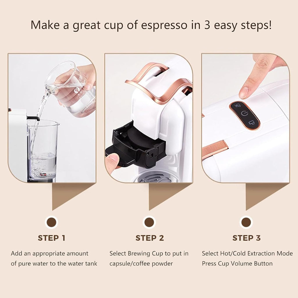 Coffee and Espresso Maker Compatible with Dolce Gusto Pods K-Cup Pod Coffee Mini Coffee Maker Portable Coffee Machine for Ground Coffee Use