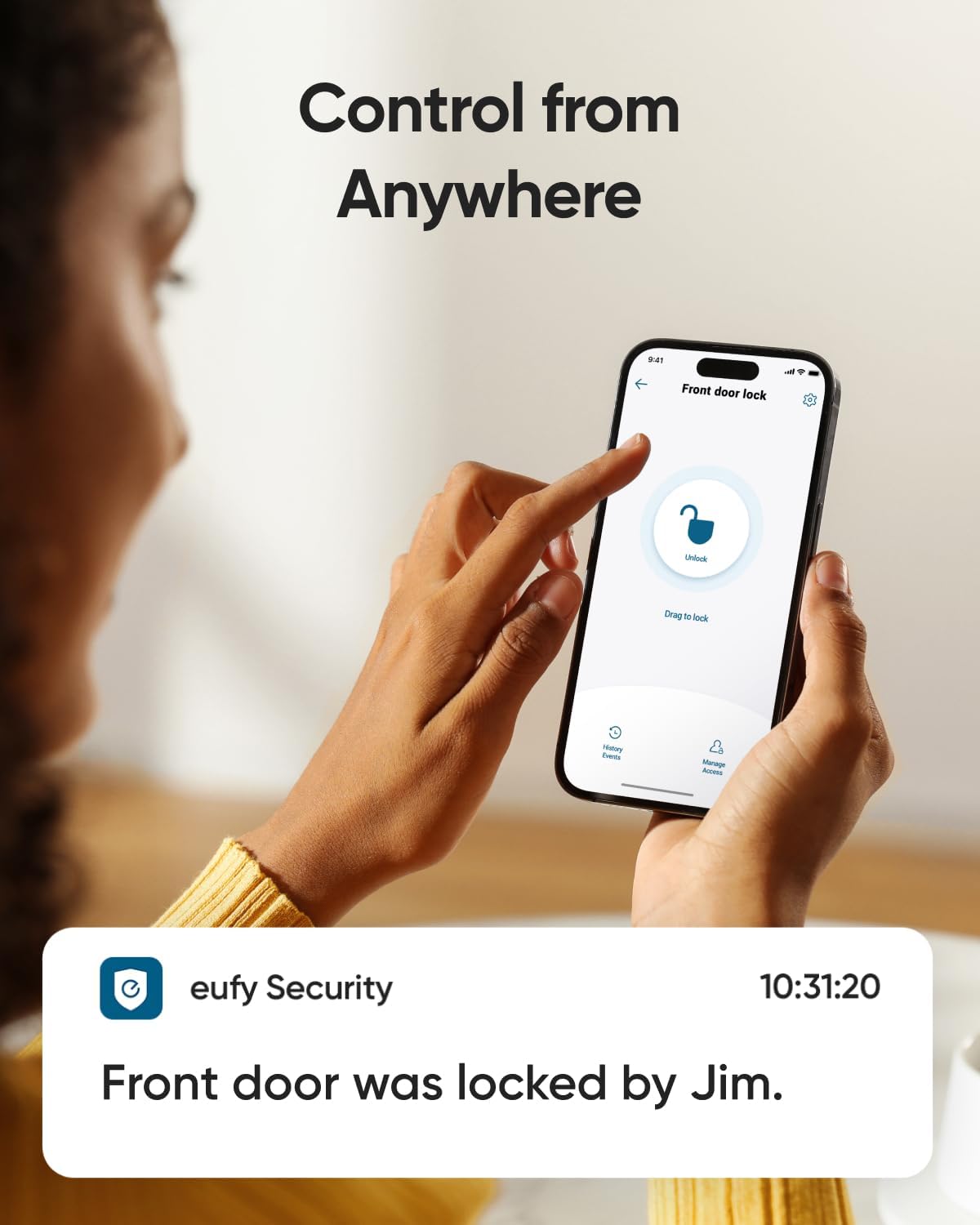 eufy Security Video Doorbell E340 (Battery Powered) with on Chime, Smart Lock C220, Dual Cameras with Delivery Guard, 2K Full HD and Color Night Vision, HomeBase S380 Compatible, No Monthly Fee