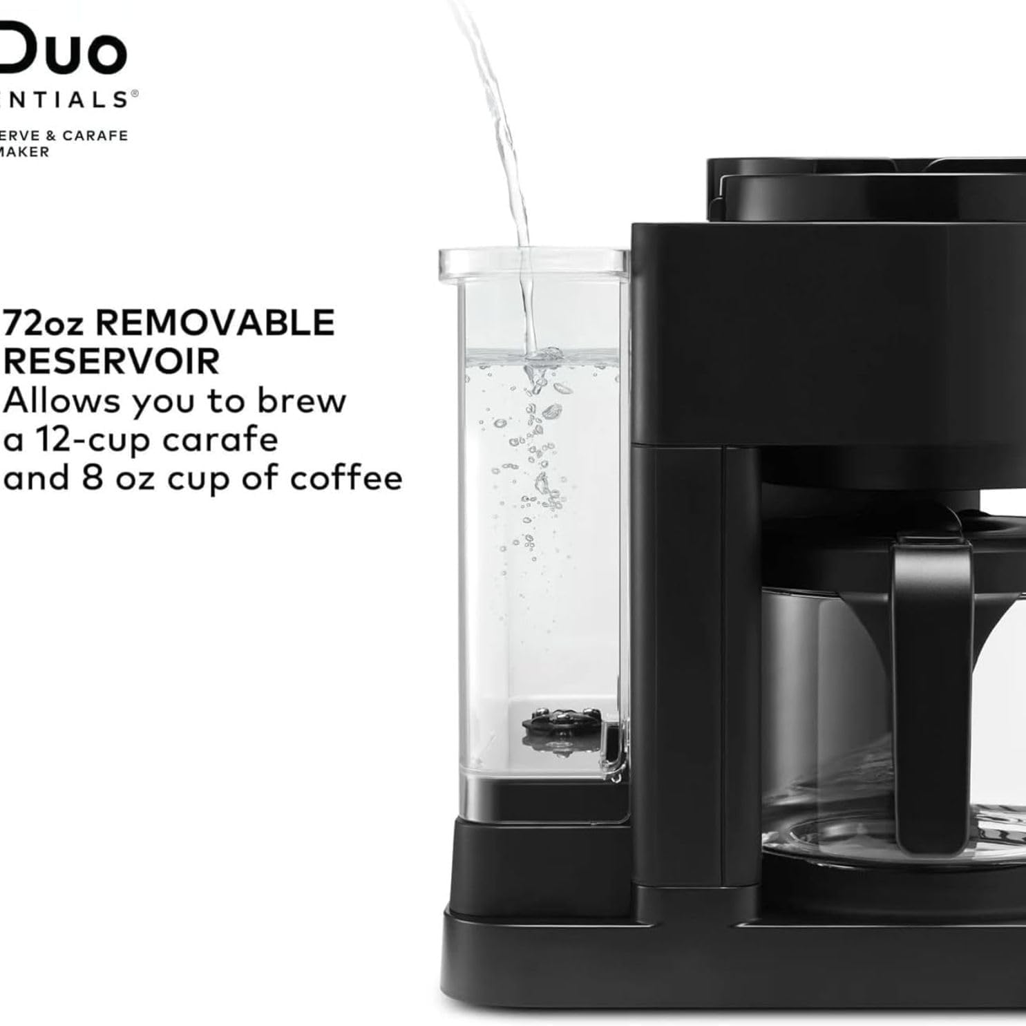 K-Duo Essentials Coffee Maker for Hot and Iced Drinks, Single Serve KCup Pod Brewer and 12 Cup Carafe Drip Coffee Pot, 72 oz Water Reservoir,Pause & Pour Feature, Perfect for Home & Office Use