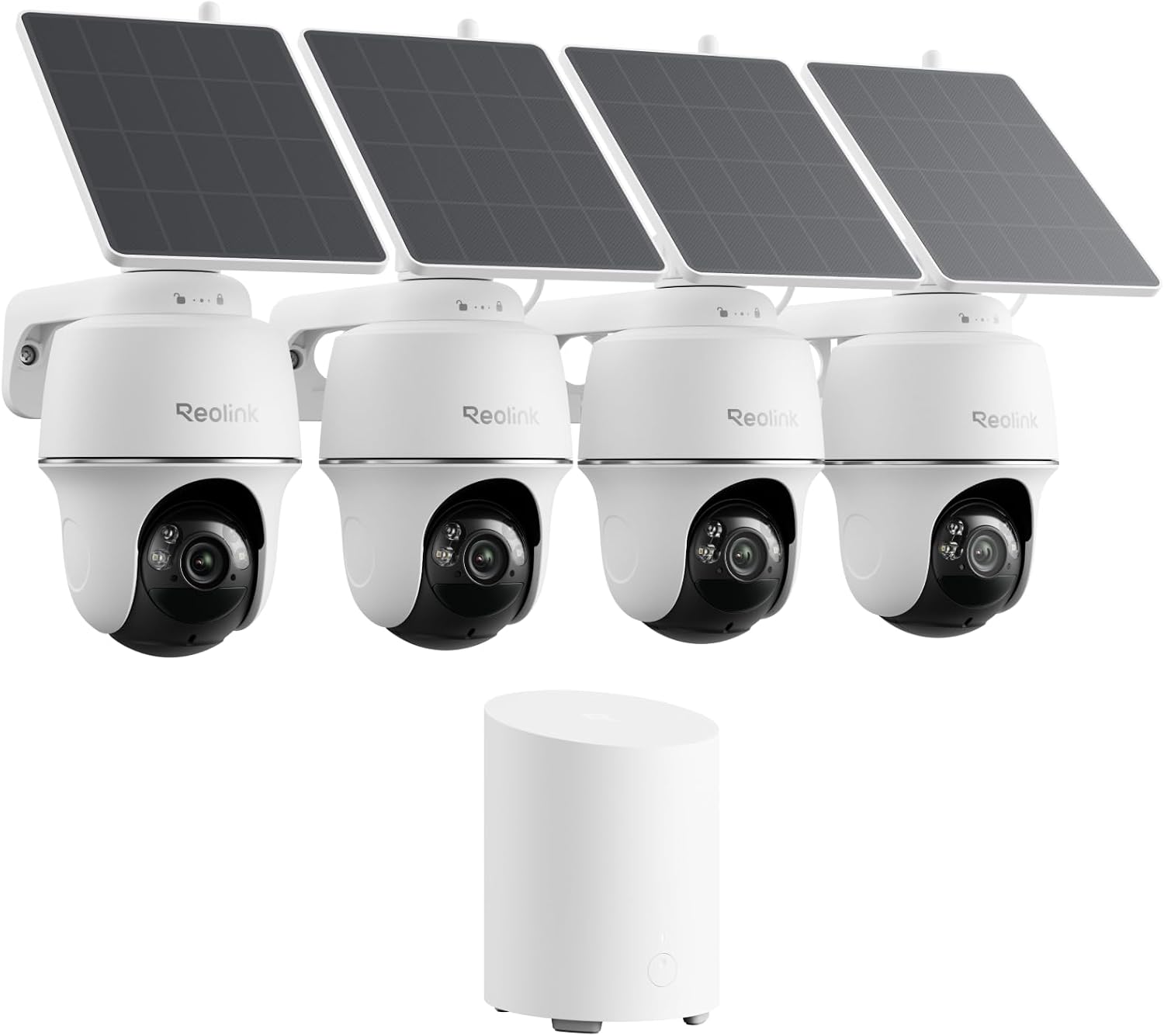 REOLINK 5MP Solar Security Cameras Wireless Outdoor, 360° Pan Tilt Auto-Tracking, Smart AI Detection, Up to 1TB Local Storage, 2.4/5GHz Dual-Band WiFi, Home Hub Mini with 4X Argus PT + Solar Panel