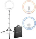 Lume Cube LED Ring Light for Videos, Selfies, Live Streaming |18' Circle Light with Stand, Phone Holder, and Camera Mount | Portable + 6.5 ft Tripod Stand and Travel Case | Battery Not Included