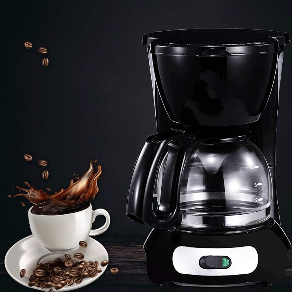 Coffee Machine Coffee Machine, Coffee On The Go Filter Coffee Machine Black and Brushed Stainless Steel Coffee Maker,Filter Coffee Machine with Insulated Jug, Black