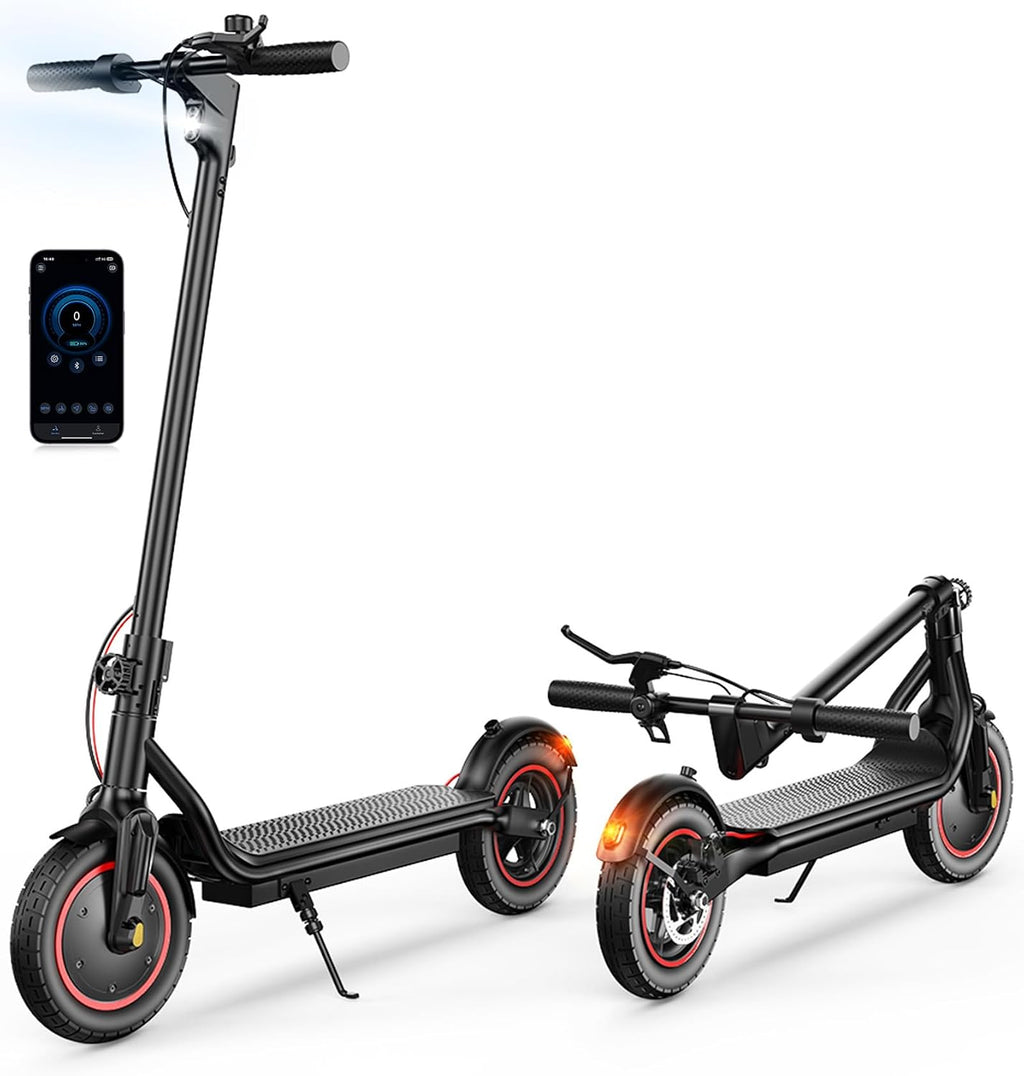Electric Scooter, 23 Miles, 22 MPH Top Speed Electric Scooter for Adults, 500W Powerful Motor,10'/8.5' Pneumatic Tires Commuting Scooter, Foldable Escooter for Commuting & Campus Use