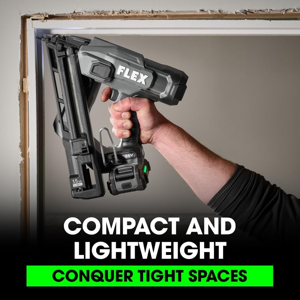 FLEX 24V Brushless Cordless 15 Gauge 1-1/4-inch to 2-1/2-inch Angled Finish Nailer Tool Only - FX4311B-Z