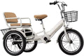 3 Wheels Bicycle,Rickshaw Tricycle with Pedals,Tandem Trike with Back seat,seat with Belt and armrest,Front and Rear Wheel Brakes,Outdoor Cruiser Bike,Pneumatic tire Spoke Wheels