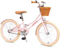 ACEGER Retro Princess Kids Bike with Basket for 3-12 Years Old Girls, Included Coaster Brake & Caliper Brake, 14 16 18 Inch with Training Wheels, 20 Inch with Kickstand, Vintage Bicycle for Gifts.