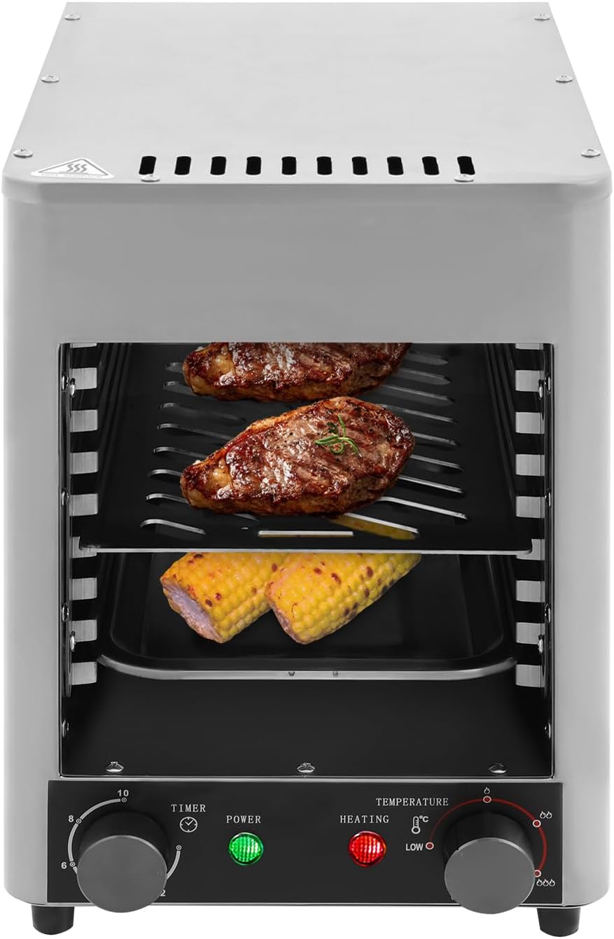 1700W Electric Steak Oven, Commercial Steak Broiler Stainless Steel Steak Grill Machine with Handle, Steak Grill Oven Steak Stove for Beef, Pork, Chicken, Vegetables, 110V 60Hz