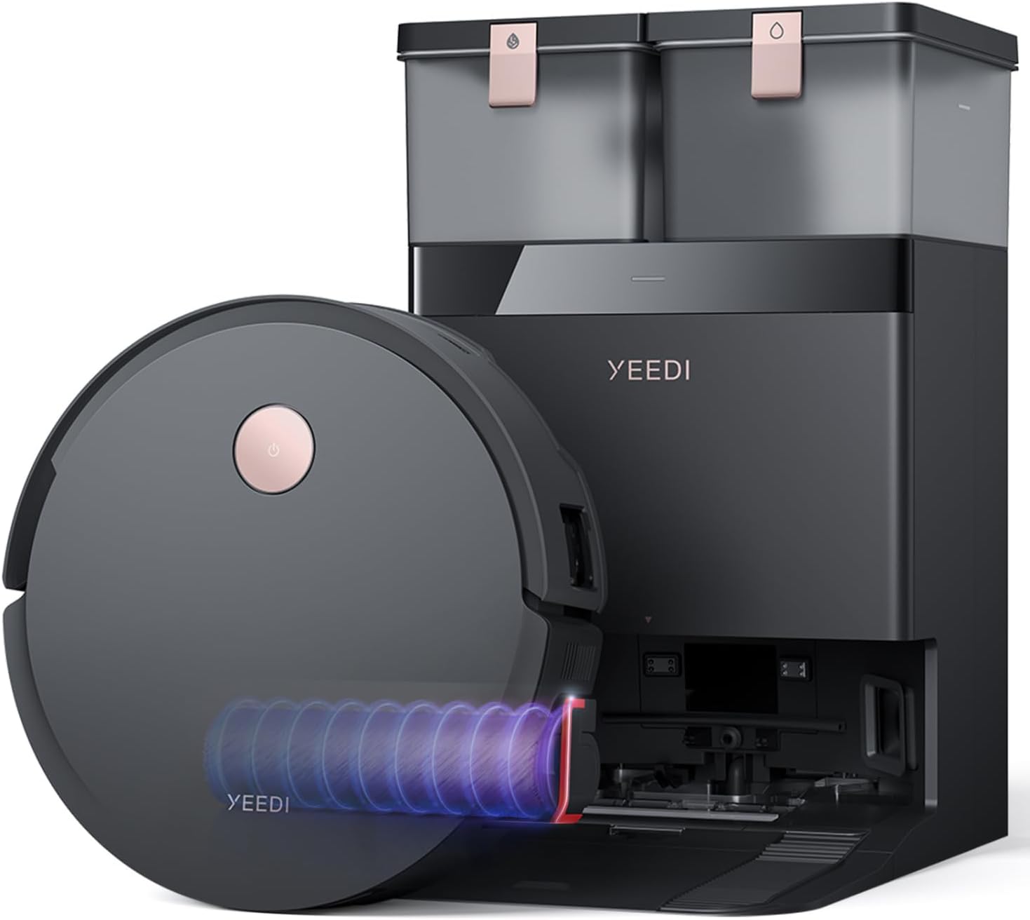 Yeedi S14 Plus Robot Vacuum and Mop, 18,000Pa Suction, OZMO Roller Mopping, ZeroTangle 2.0, TruEdge 3D Sensor, All-in-One Station with Auto Hot Water Washing & Self-Drying, Black