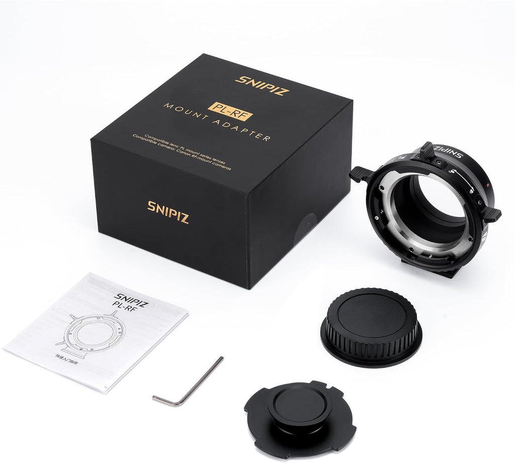 SNIPIZ PL-RF Lens Mount Adapter with Rotary Lock, Compatible with PL Lens to Canon RF Mount Cameras