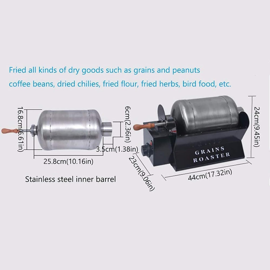 Coffee Machine Electric Rotation Coffee Roaster Household Coffee Beans Roasting Machine Adjustable Temperature Stainless Steel Multi-Function Food Roaster