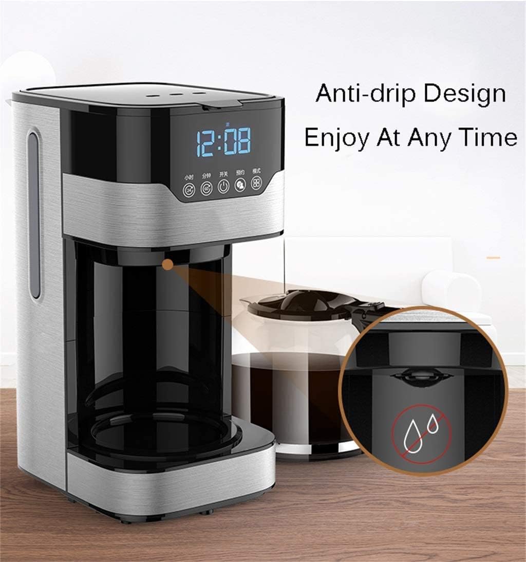 Coffee Machine Coffee Machine Automatic American Espresso Machine, Filter-Free Paper Drip-Proof Coffee Pot Home, Stainless Steel + Pp Material, 110V~240V, Pp, Power 800W
