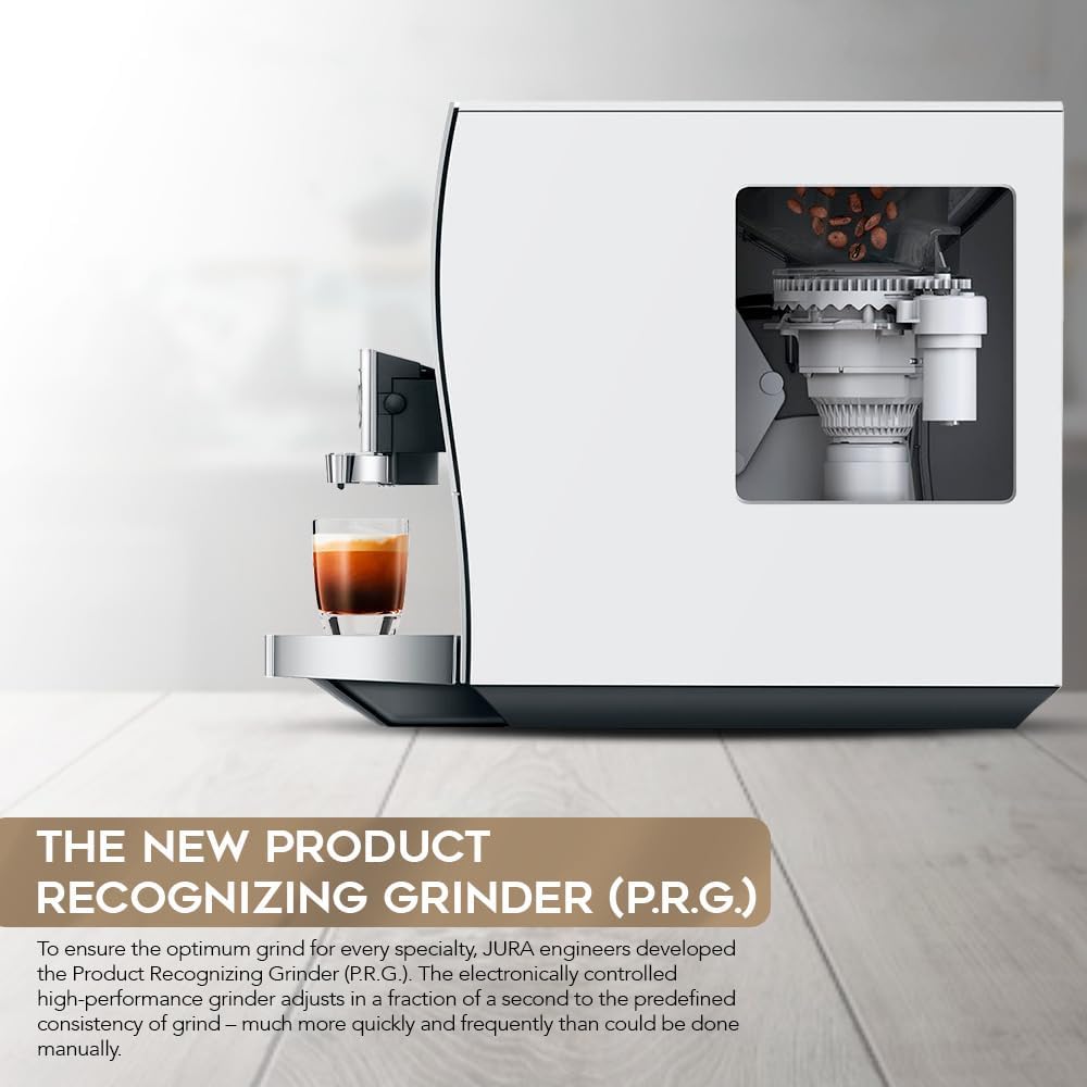 Jura Z10 Automatic Coffee Machine with Product Recognizing Grinder and One-Touch Bundle with Filter Cartridge Water Stabilizer, Capresso Coffee Bean and Accessories (6 Items)