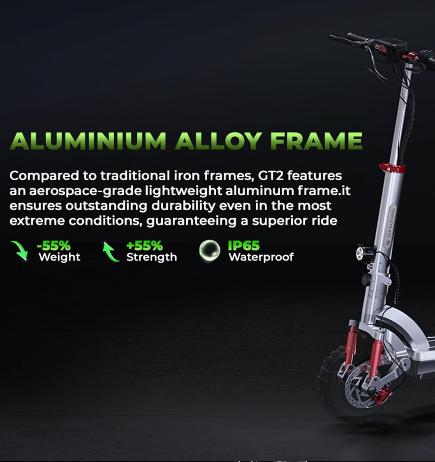 isinwheel Electric Scooter for Adults, 1000/800W Motor Up to 28 MPH, 37/28 Miles Range, APP Control, NFC Lock, 11/10' Off-Road Tires, Foldable Commuting E Scooter with Dual Suspension