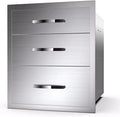 Outdoor Kitchen Drawer BBQ Drawer Outdoor Kitchen Access Drawers Horizontal- Stainless Steel Double Drawers for Outdoor Kitchen Grilling Station Or BBQ Island,20Wx23Dx27H