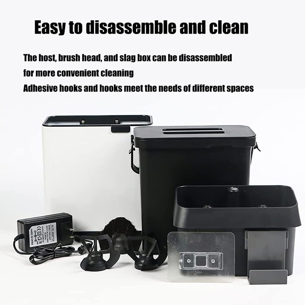 Electric Portafilter Cleaning Machine,Coffee portafilter Cleaner,Commercial Automatic Coffee Grounds Cleaner,with 2 Scrapers and 1 Brush Head (White)