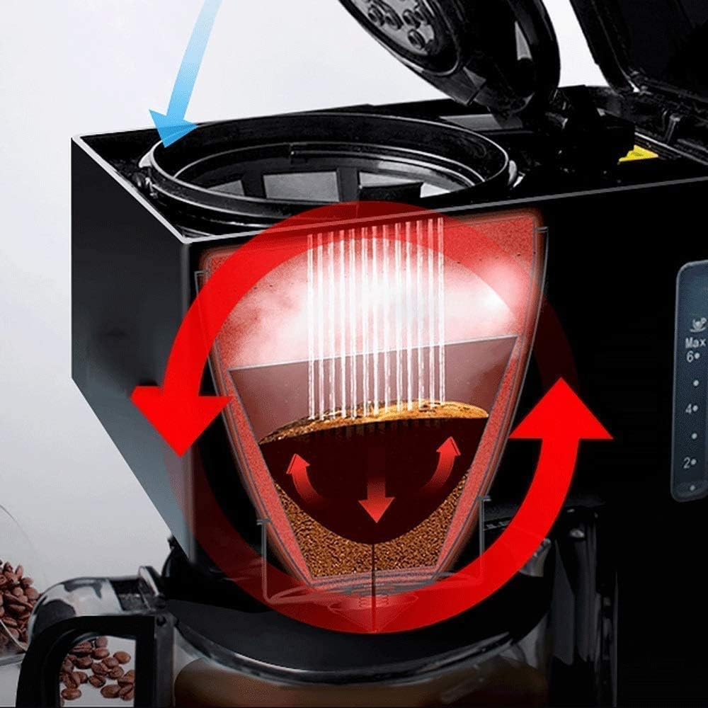 Coffee Machine Coffee Machine, Filter Coffee Machine,0.75L Capacity Coffee Maker Producing Up to 7 Cups,Timer Function,Boil-Dry Protection,680W,Reusable,Washable