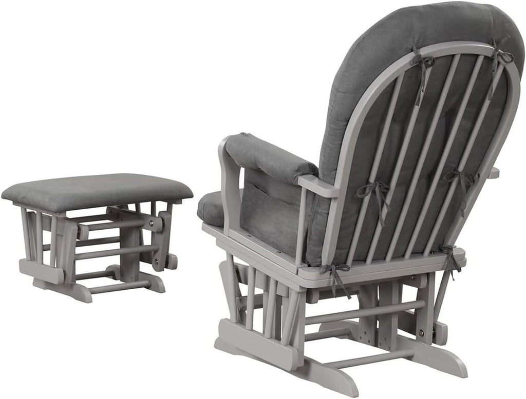 Angel Line Grayson Glider and Ottoman, Gray w/Dark Gray Cushion