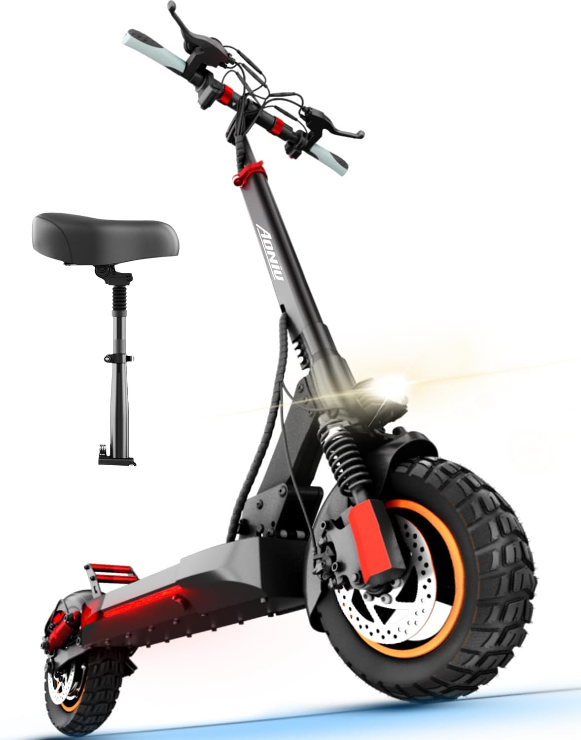 M4 Electric Scooter for Adults Escooter with Seat Off Road E Scooter 25-30mph Fast 300 Lbs+ Heavy Duty Electric Scooters Long Range 31 Miles All Terrain Foldable for Teens Commuting