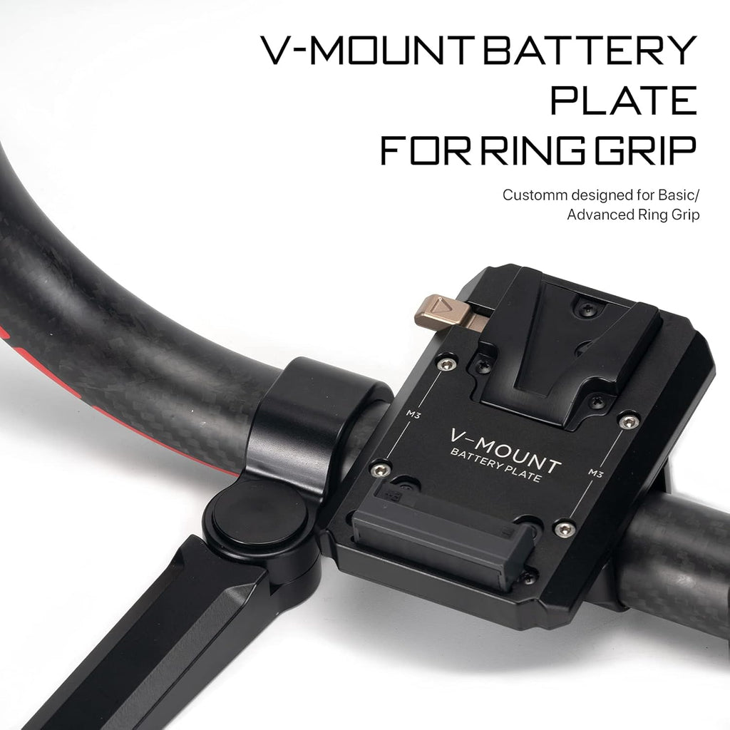 Tilta V-Mount Battery Plate Compatible with Ring Grip for DJI RS2, RS4, RS5 | Cable-Free Power | Aluminum Construction