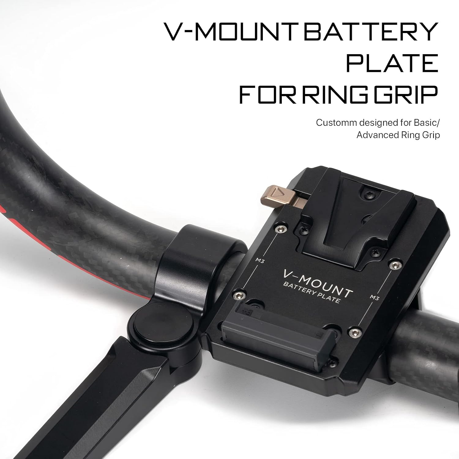 Tilta V-Mount Battery Plate Compatible with Ring Grip for DJI RS2, RS4, RS5 | Cable-Free Power | Aluminum Construction