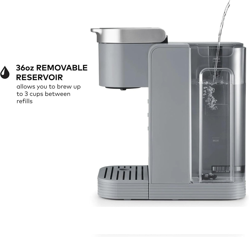 K-Iced Essentials Coffee Maker, Single-Serve KCup Pod Brewer with Removable Reservoir and Auto-Off, Energy Efficient, Includes K Iced Tumbler, Compact, Arctic Gray